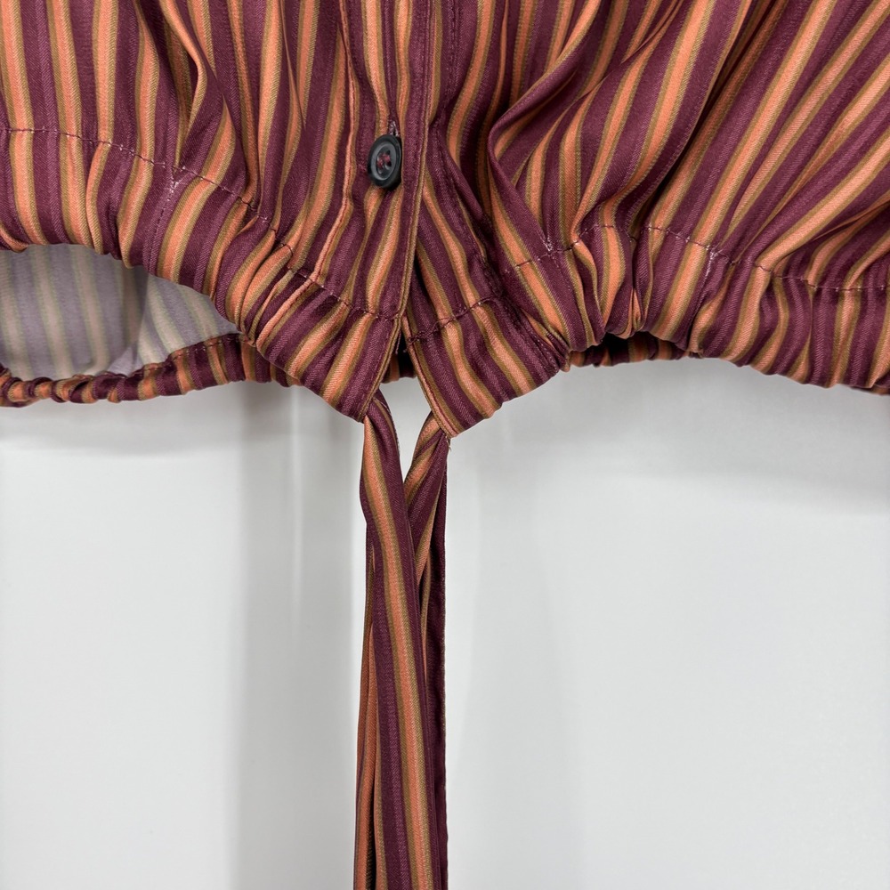 Free People X Revolve My Everything Wrap Top Blouse M Cropped Satin Chocolate - Picture 7 of 15